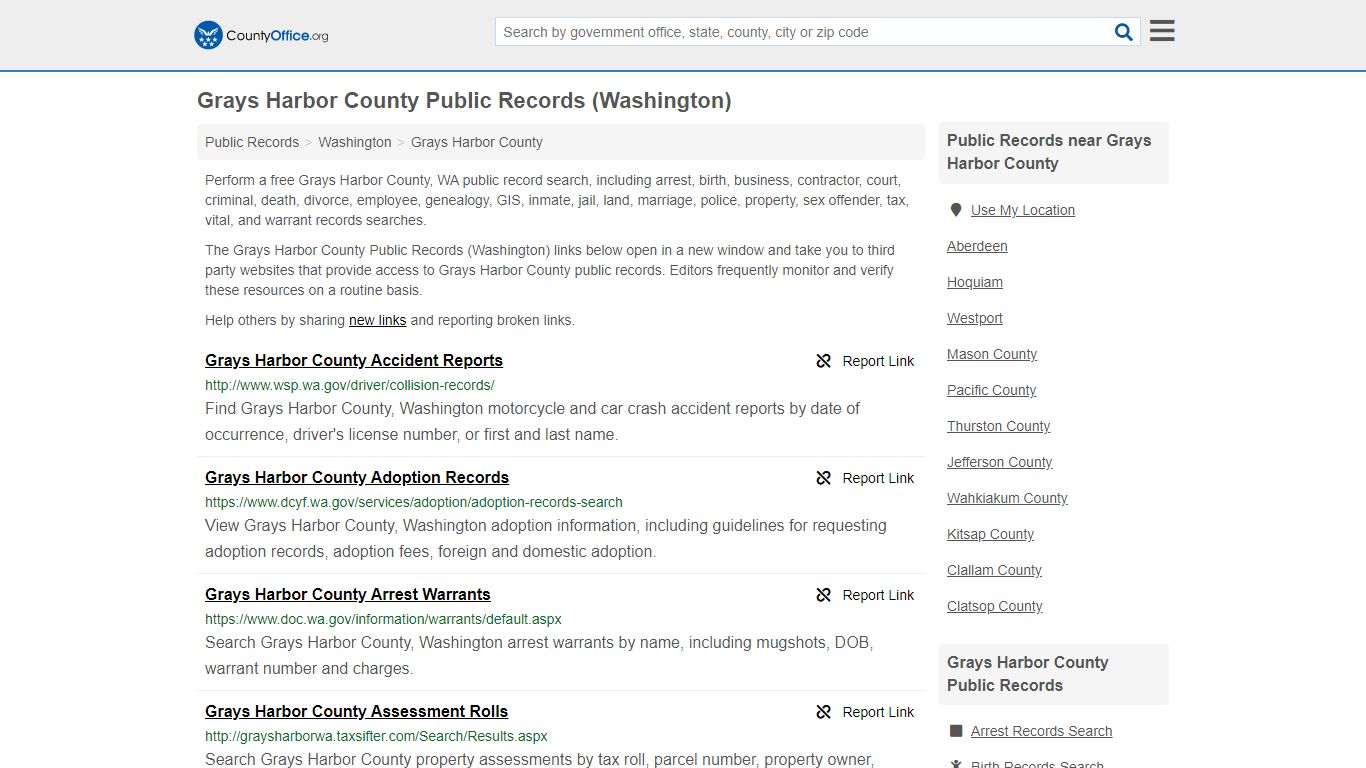 Public Records - Grays Harbor County, WA (Business ...