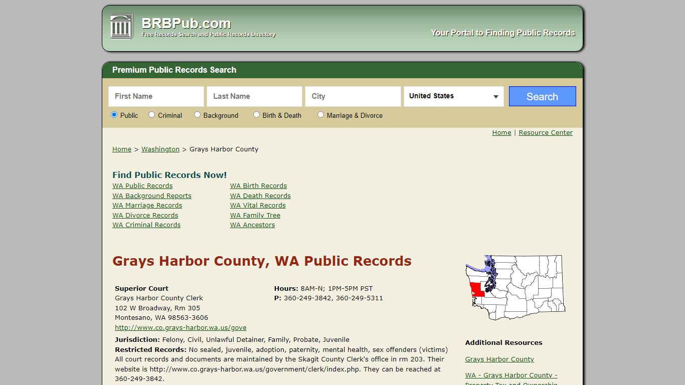 Grays Harbor County Public Records | Search Washington ...